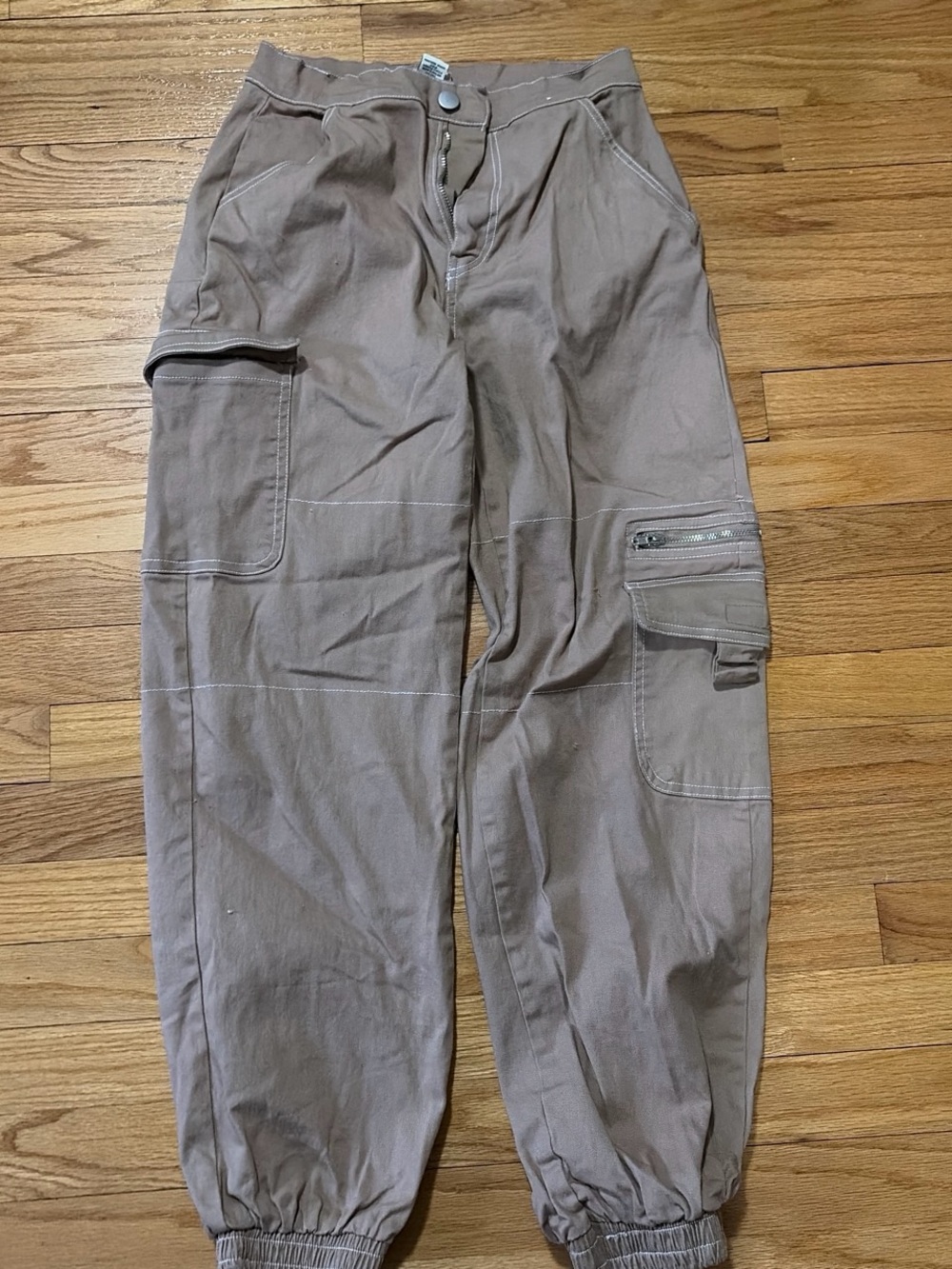 Women's Brown Cargo Jogger Pants